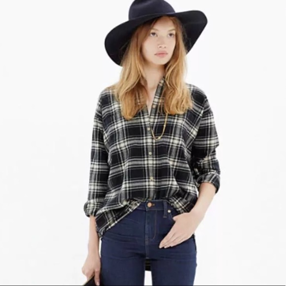 Madewell Tops - Madewell xxs 0 trapeze flannel oversized plaid top